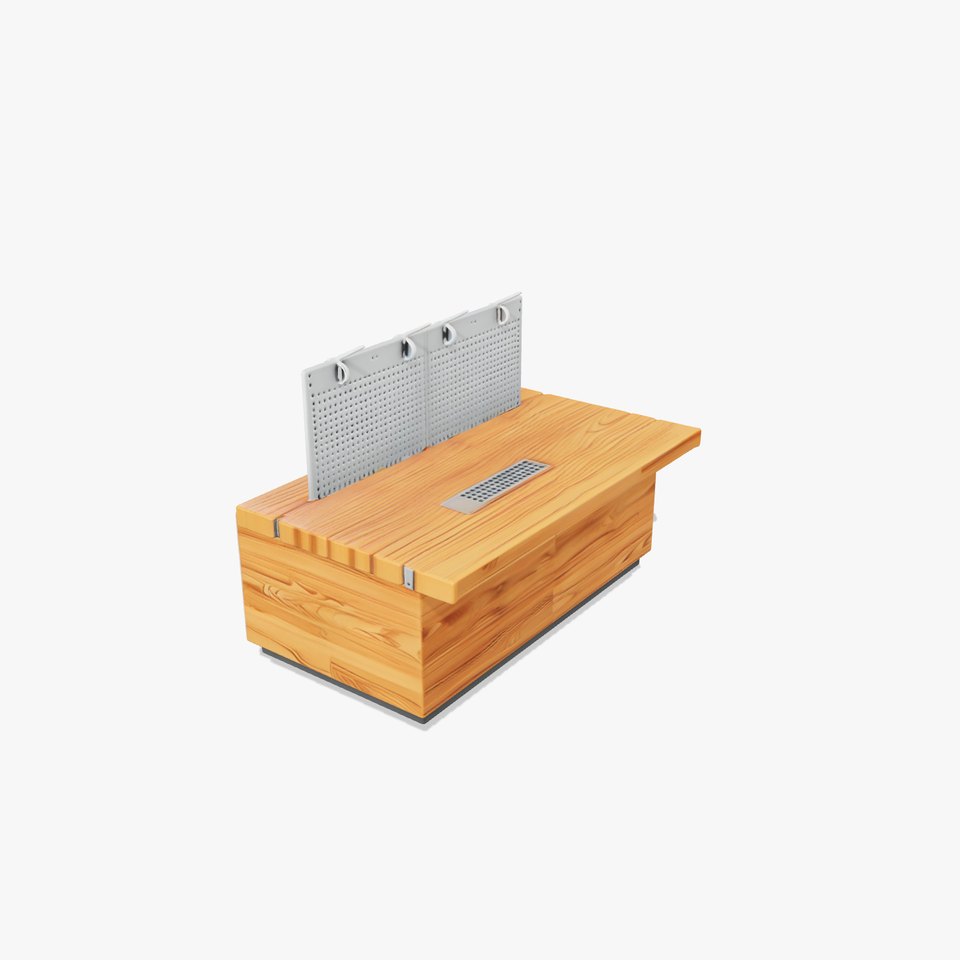 Ergonomic Supermarket Island Shelf model pack